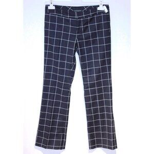 CYNTHIA ROWLEY NEW YORK FLARED PANTS BLACK BEIGE SQUARE PRINT 2
